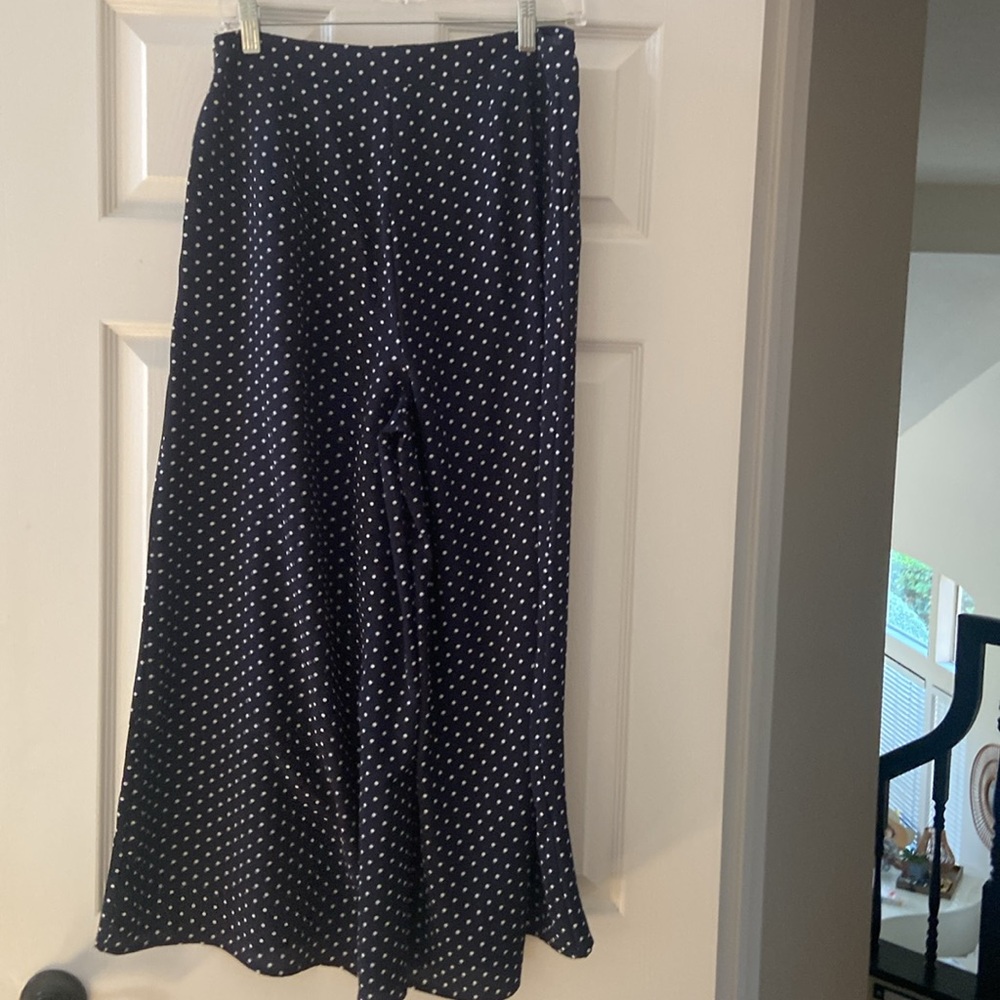 Forever 21 Navy Blue and White Polka Dot Wide Leg Pants - Picture 3 of 3